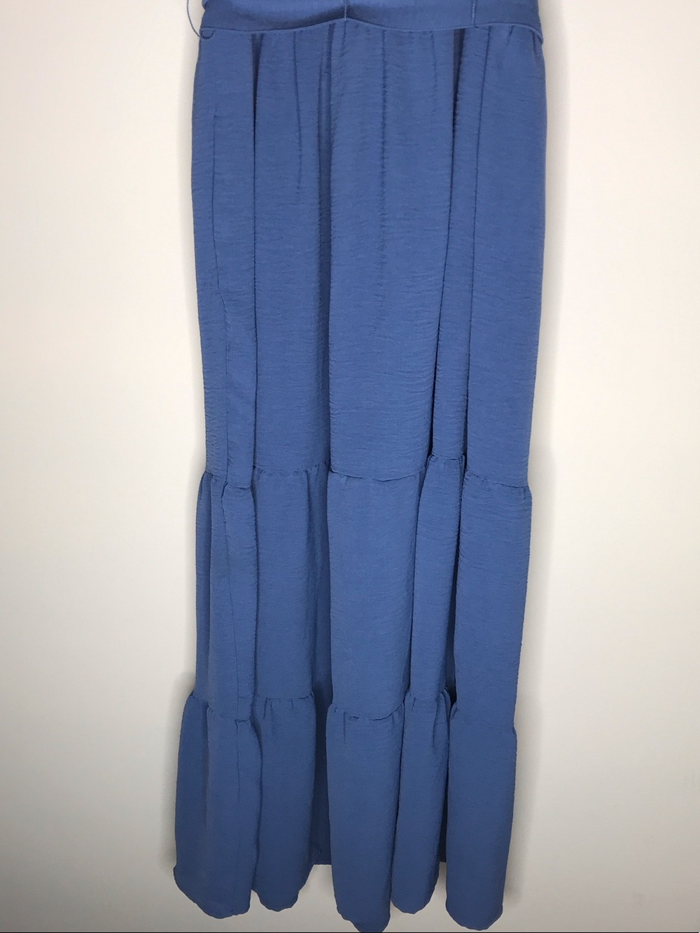 Rachel Zoe Cornflower Blue Smocked V-Neck Ruffle Sleeve Maxi Dress Large - Picture 3 of 5